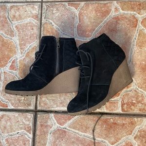 FINAL SALE black wedge booties size 10